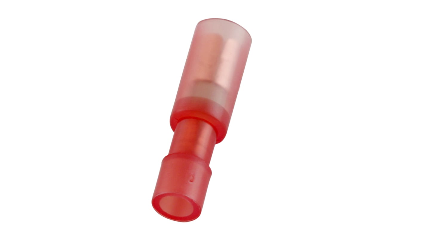 RS PRO Red Insulated Female Spade Connector, Receptacle, 3.9mm Tab Size, 0.5mm² to 1.5mm²