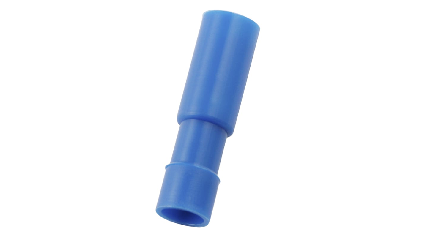 RS PRO Blue Insulated Female Spade Connector, Double Crimp, 3.9mm Tab Size, 1.5mm² to 2.5mm²