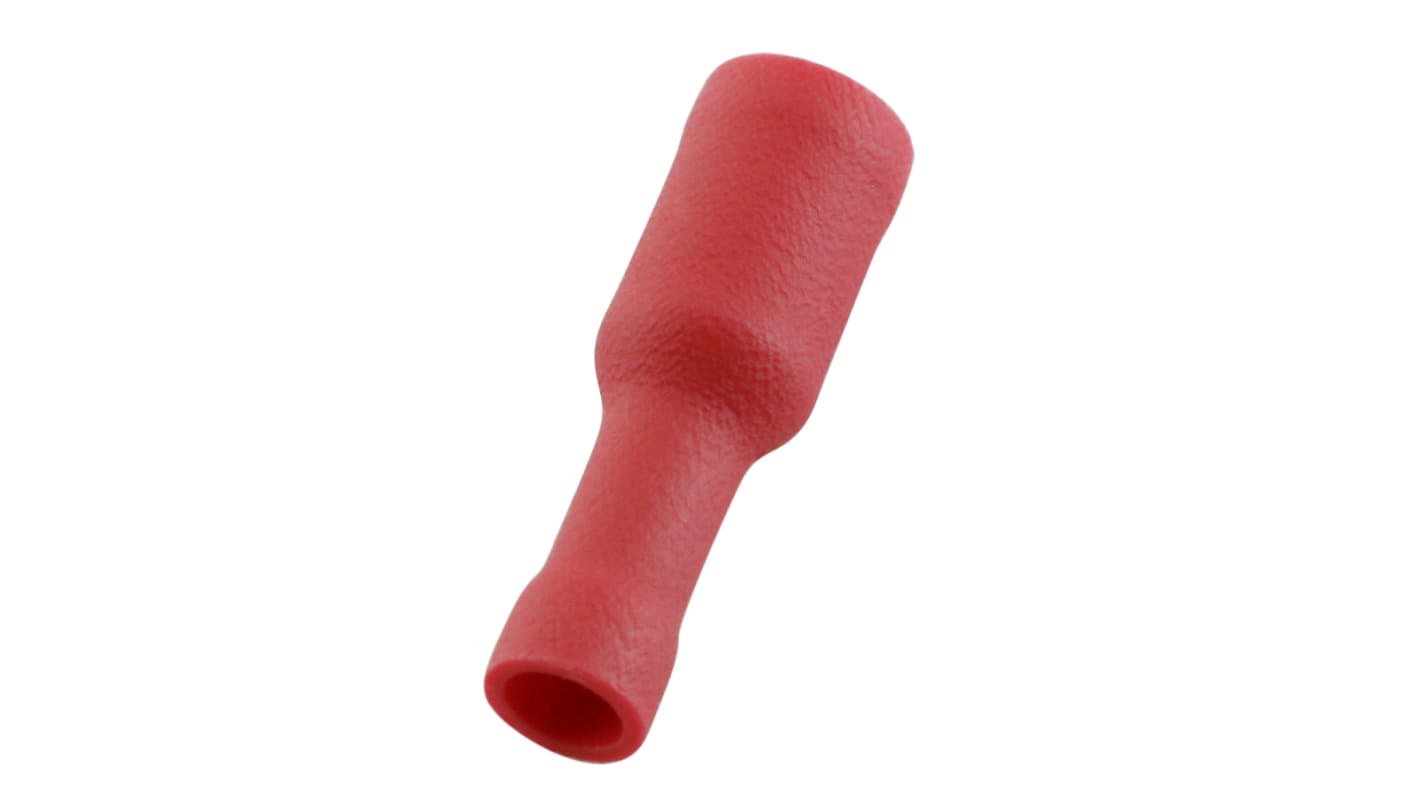 RS PRO Red Insulated Female Spade Connector, Receptacle, 3.9mm Tab Size, 0.5mm² to 1.5mm²