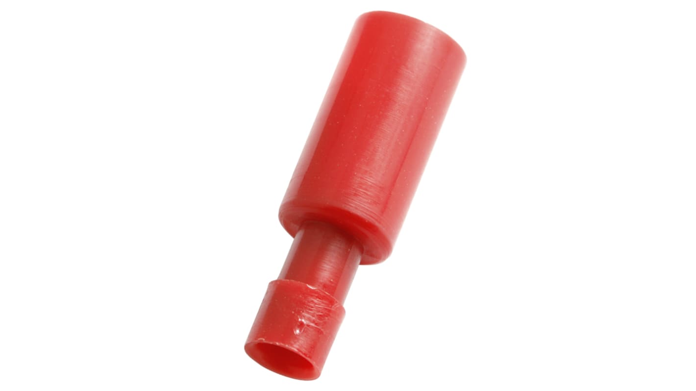 RS PRO Insulated, Red Crimp Bullet Connector, 0.5mm² to 1.5mm², 22AWG to 16AWG, 4mm Bullet diameter Male