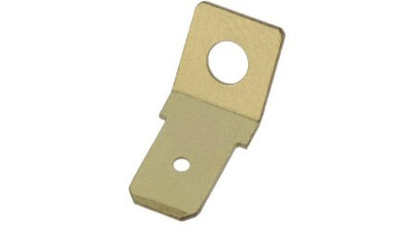 RS PRO Uninsulated Male Spade Connector, PCB Tab, 6.35 x 0.8mm Tab Size