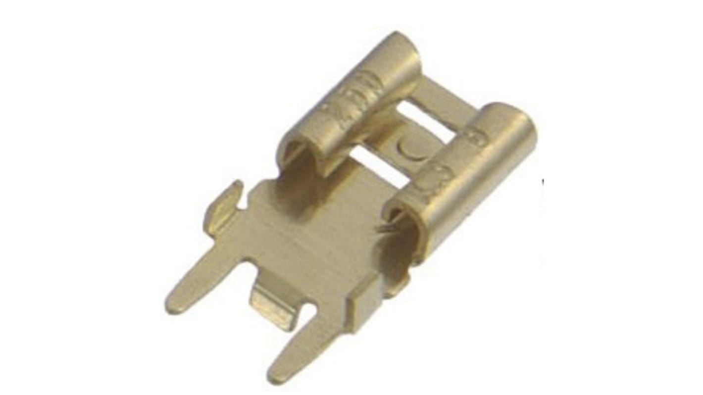 RS PRO Uninsulated Male Spade Connector, PCB Receptacle, 6.35 x 0.6mm Tab Size