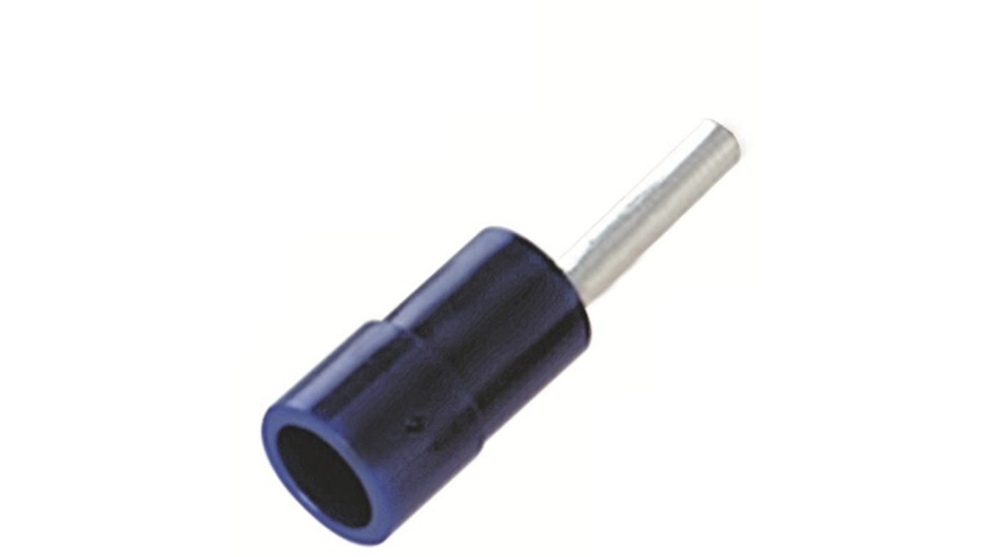 RS PRO Stiftkabelschuh, Blau Isoliert PC min. 1.5mm², max. 2.5mm² 16AWG 14AWG, Ø 1.9mm