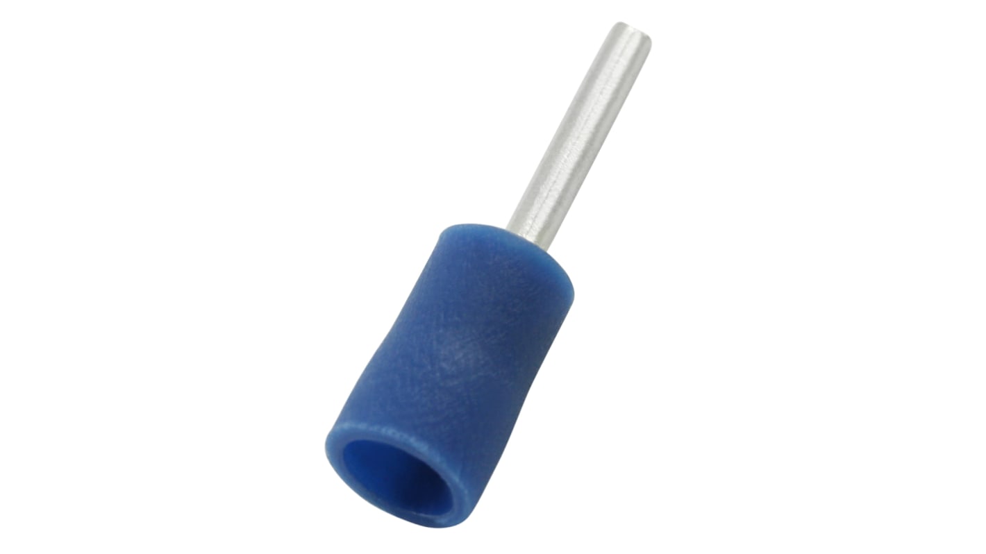 RS PRO Stiftkabelschuh, Blau Isoliert Vinyl min. 1.5mm², max. 2.5mm² 16AWG 14AWG, Ø 1.9mm