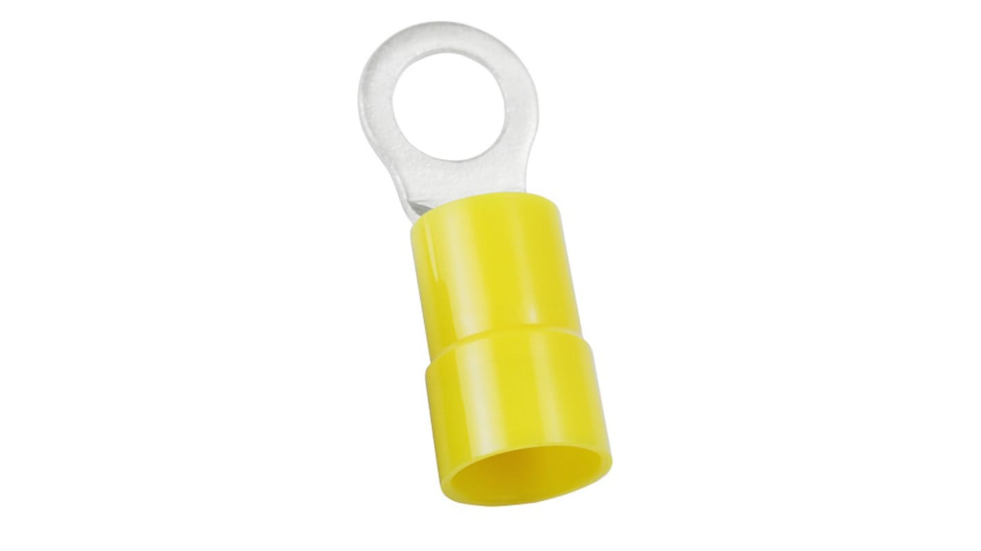 RS PRO Insulated Ring Terminal, 4.3mm Stud Size, 4mm² to 6mm² Wire Size, Yellow