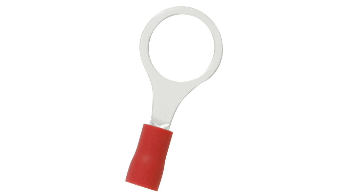RS PRO Insulated Ring Terminal, 10.5mm Stud Size, 0.5mm² to 1.5mm² Wire Size, Red