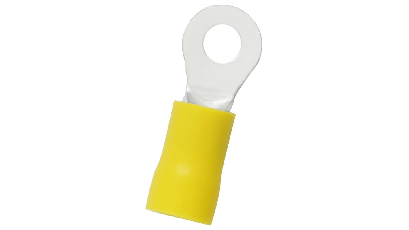 RS PRO Insulated Ring Terminal, 4.3mm Stud Size, 4mm² to 6mm² Wire Size, Yellow