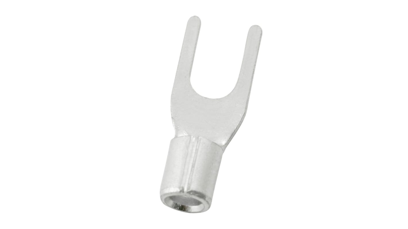 RS PRO Uninsulated Crimp Spade Connector, 1.5mm² to 2.5mm², 16AWG to 14AWG, 3.2mm Stud Size