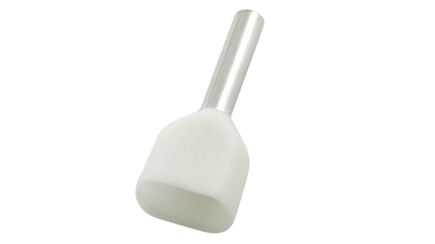 Puntera hueca de crimpado RS PRO, Aislado, Pin de 8mm, Blanco 2 x 18AWG 2 x 18mm² 2 x 18AWG 2 x 0.75mm²