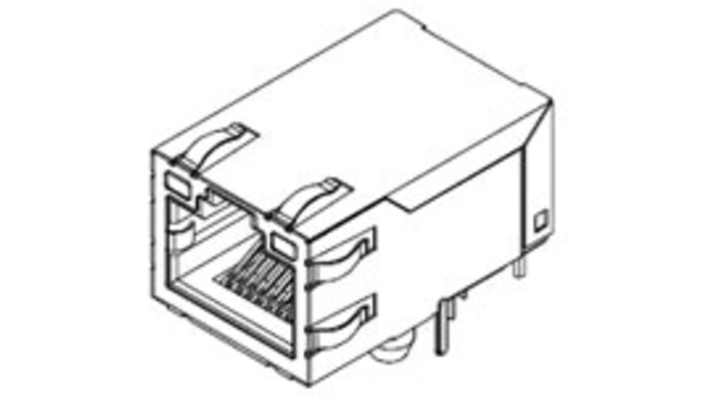 Conector RJ45 Cat5, Cat5e Hembra Molex, de 8P8C vías, apantallado