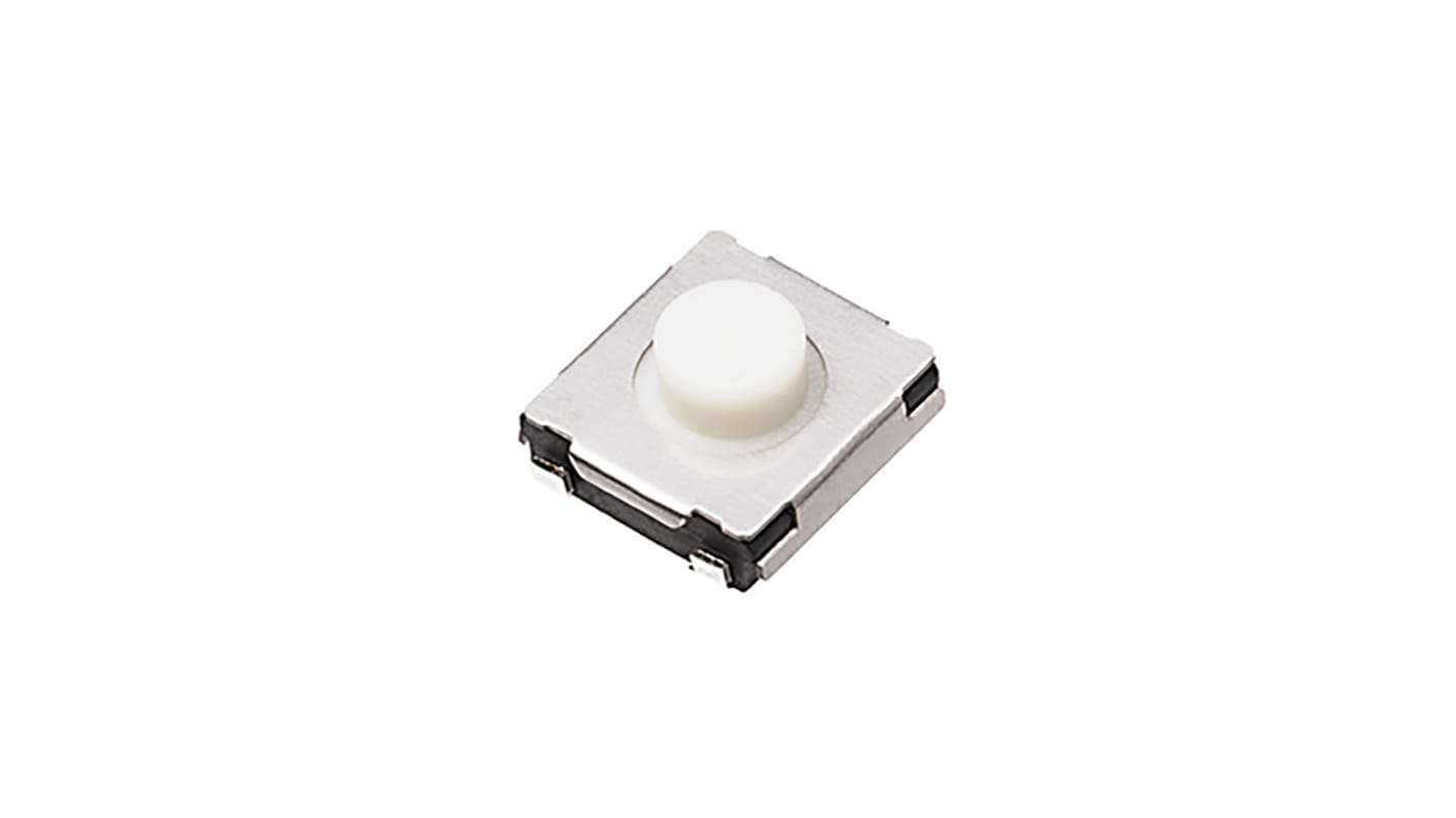 Panasonic White Push Plate Tactile Switch, SPST 10 μA → 20 mA 0.7mm Surface Mount