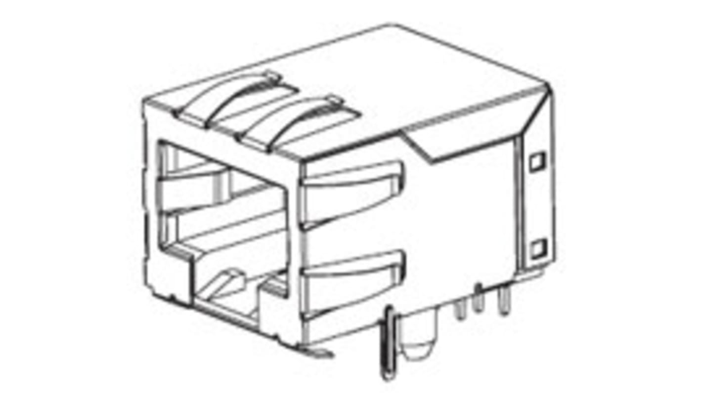 Molex 43202 Series Female RJ45 Connector, Through Hole, Cat3, Cat4 Right Angle 1 Port 8P8C -Way