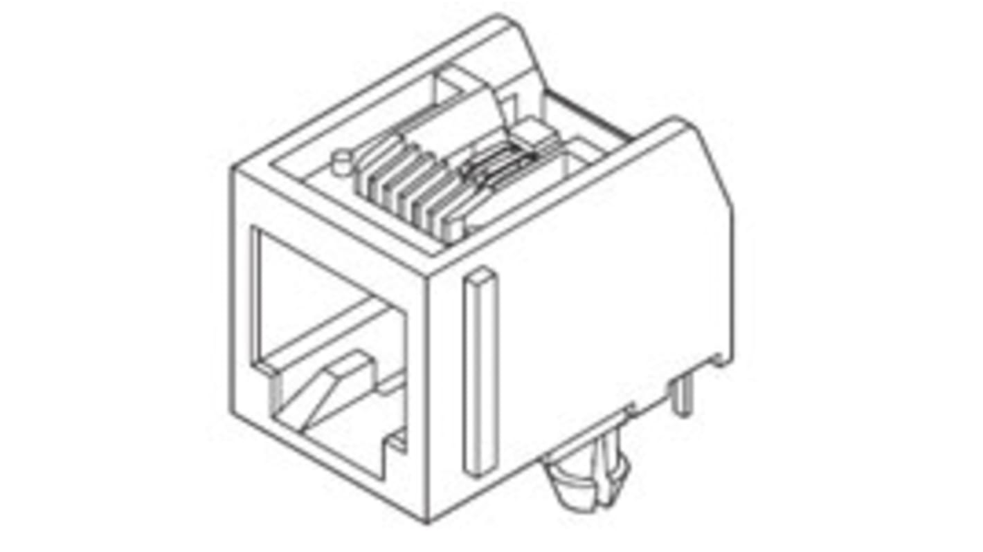 Molex 95009 Series Female RJ45 Connector, Through Hole, Cat3 Right Angle 1 Port 8P8C -Way
