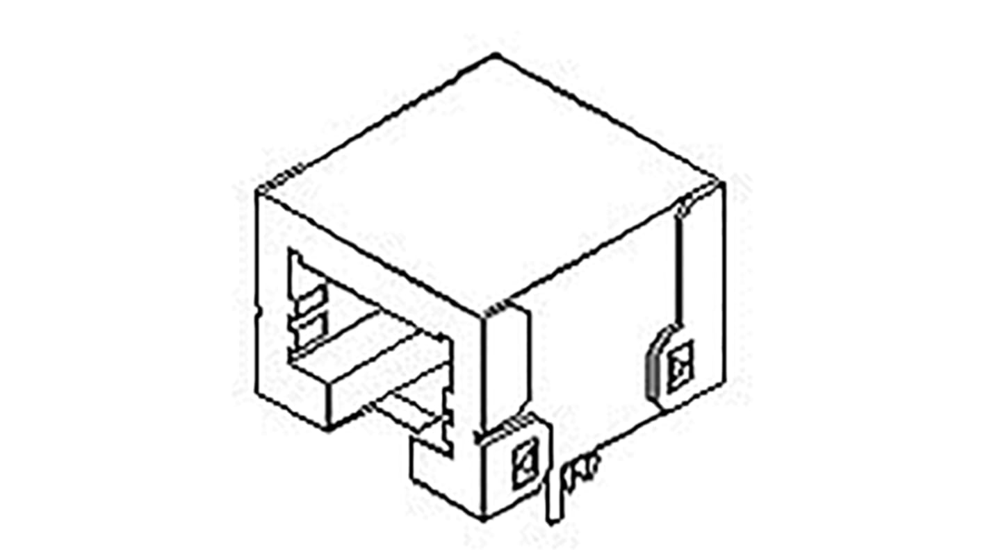 Molex 95622 Series Female RJ45 Connector, Surface Mount, Cat3 Right Angle 1 Port 8P8C -Way