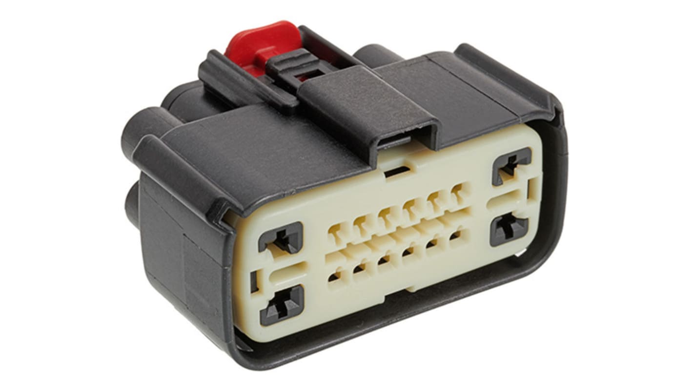 Molex MX150 Kfz-Steckverbinderdichtung, 16-polig, Buchse, SPS/Nylon, Schwarz/Natur, T. 37.91mm