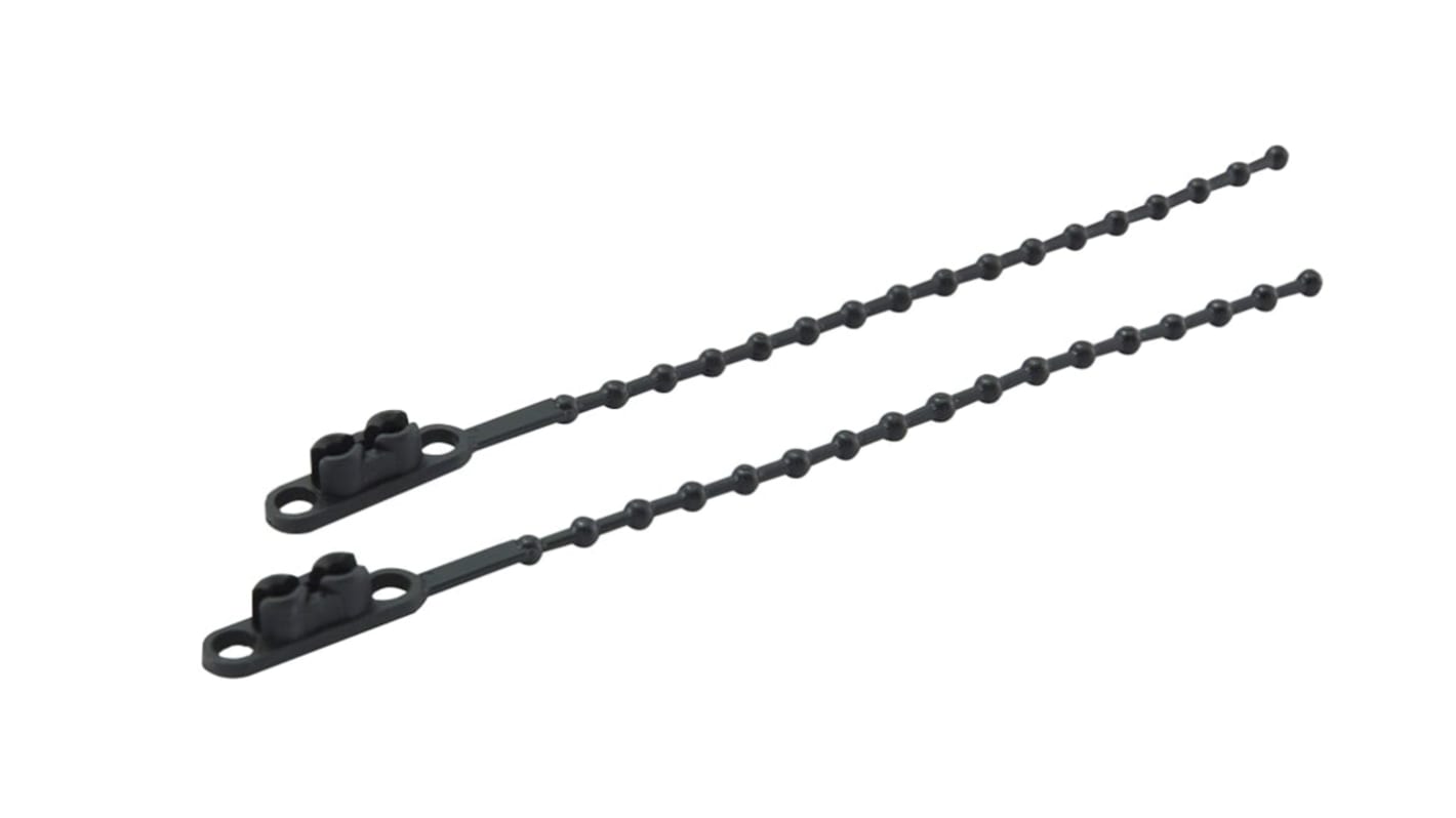 RS PRO 結束バンド, 150mm x 3.6mm, 黒, PE
