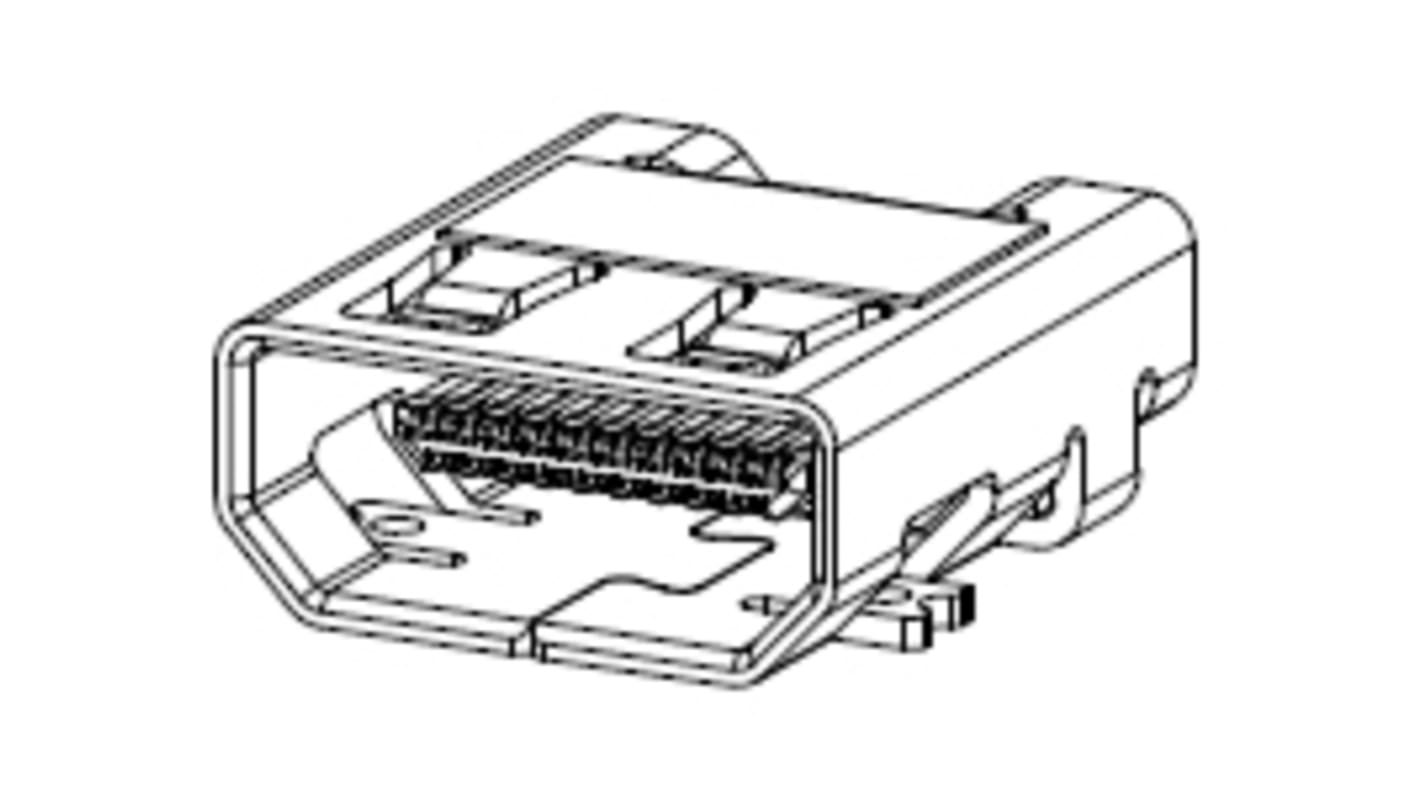 Molex HDMIコネクタ メス Dタイプ 接続方向:ライトアングル 46765-0301