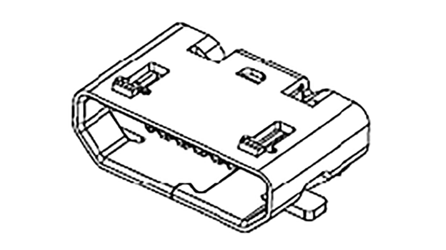 Molex Right Angle, SMT, Socket Type B USB Connector