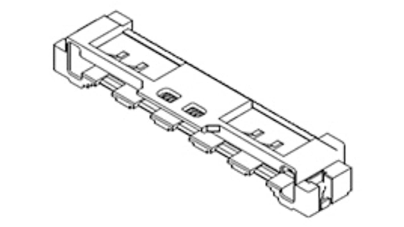 Molex FPC连接器, 母座, 50p, 0.5mm间距, 单排, SMT安装, 直角, 500mA, 50 V 有效值交流/直流