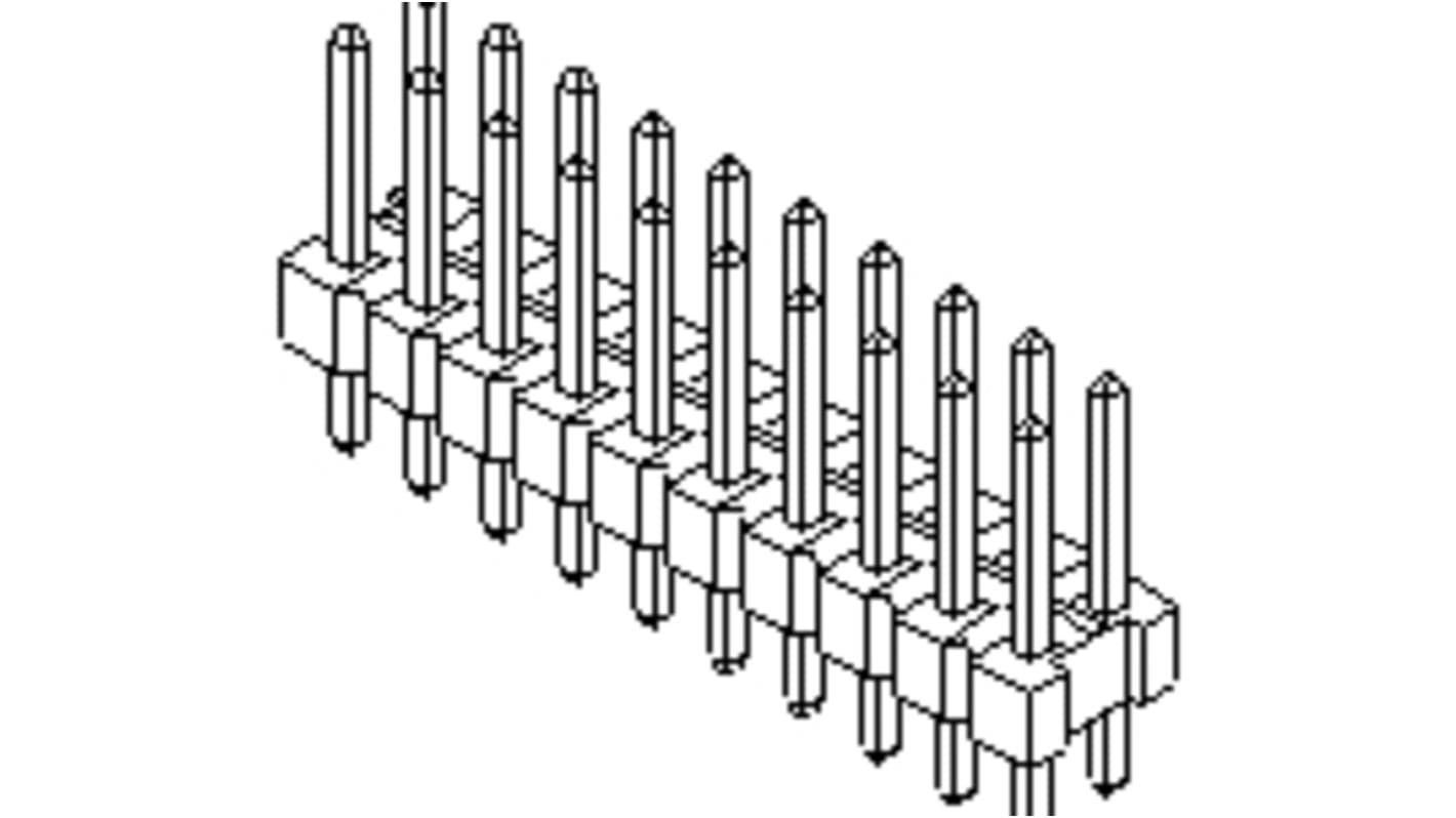 Regleta de pines Molex serie C-Grid de 26 vías, 2 filas, paso 2.54mm, para soldar, Montaje en orificio pasante