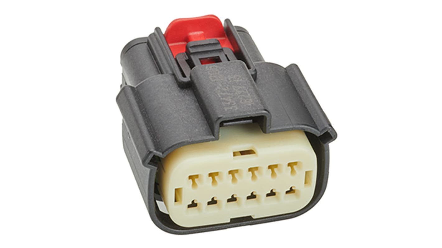 Molex, 33472 Automotive Connector Socket Black, Natural Cable Mount 12 Way, Crimp Termination 33472-1201