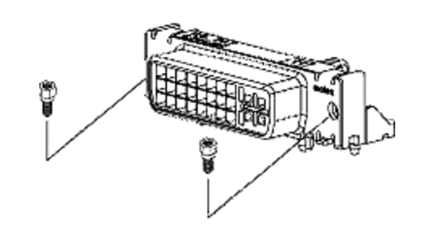 Female Right Angle DVI Connector 29 Way 3A 40 V ac