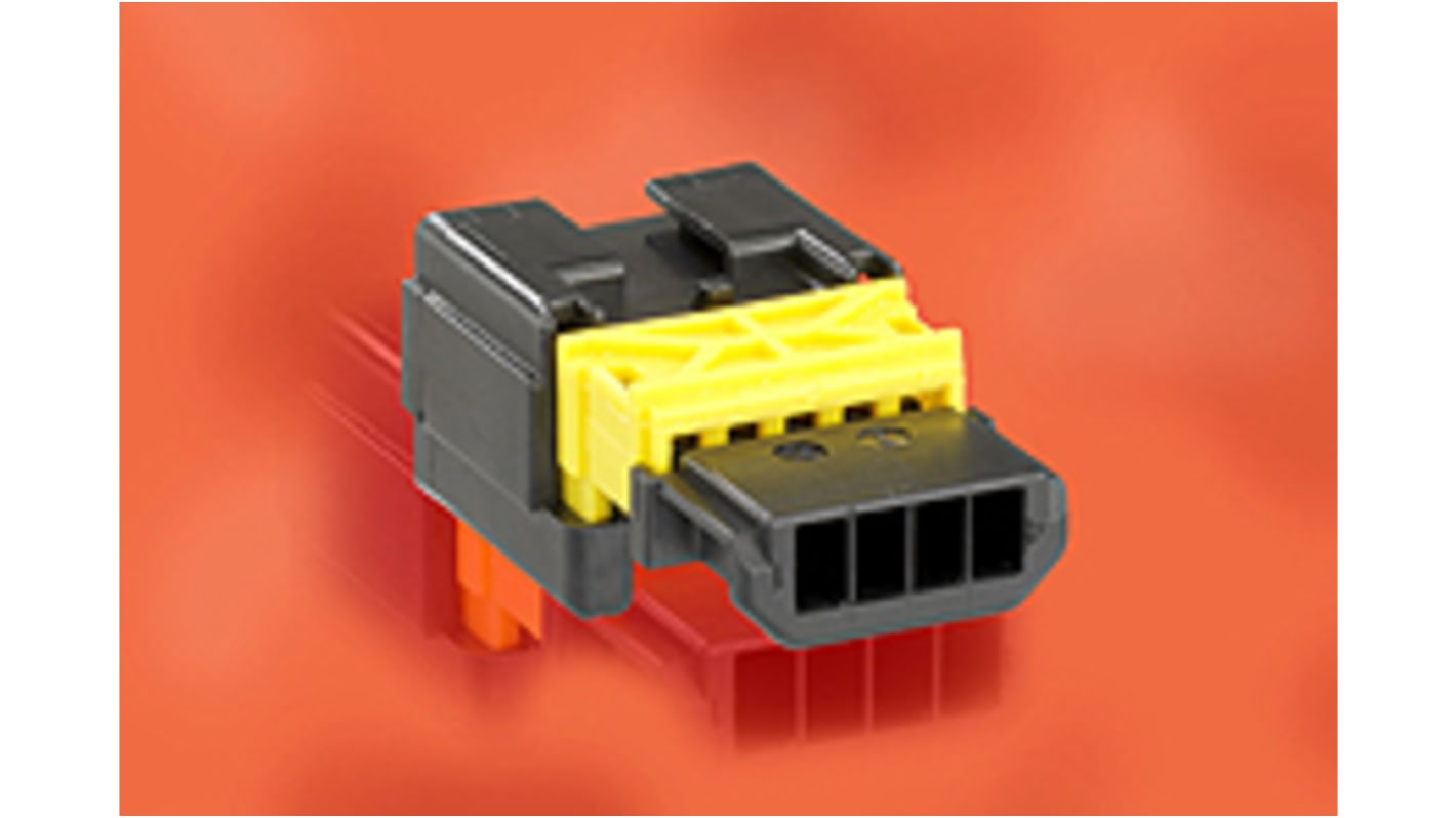 Molex Automotive Connector Plug Black Cable Mount 4 Way, Crimp Termination 98822-1041
