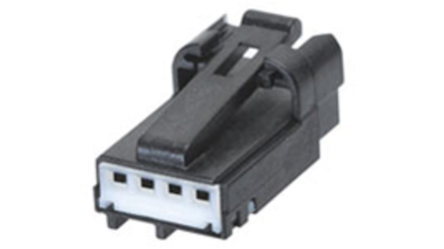 Molex Automotive Connector Socket Black, White Cable Mount 4 Way, Crimp Termination 31068-1010