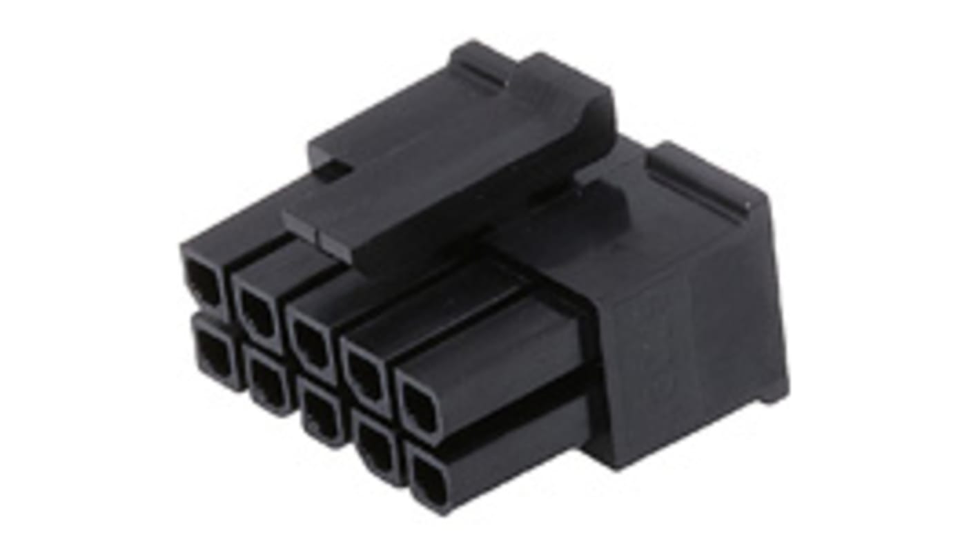 Carcasa de conector de crimpado Molex Hembra 43025-1008, Serie 43025, paso: 3mm, 10 contactos, 2 filas, Recto, Macho,