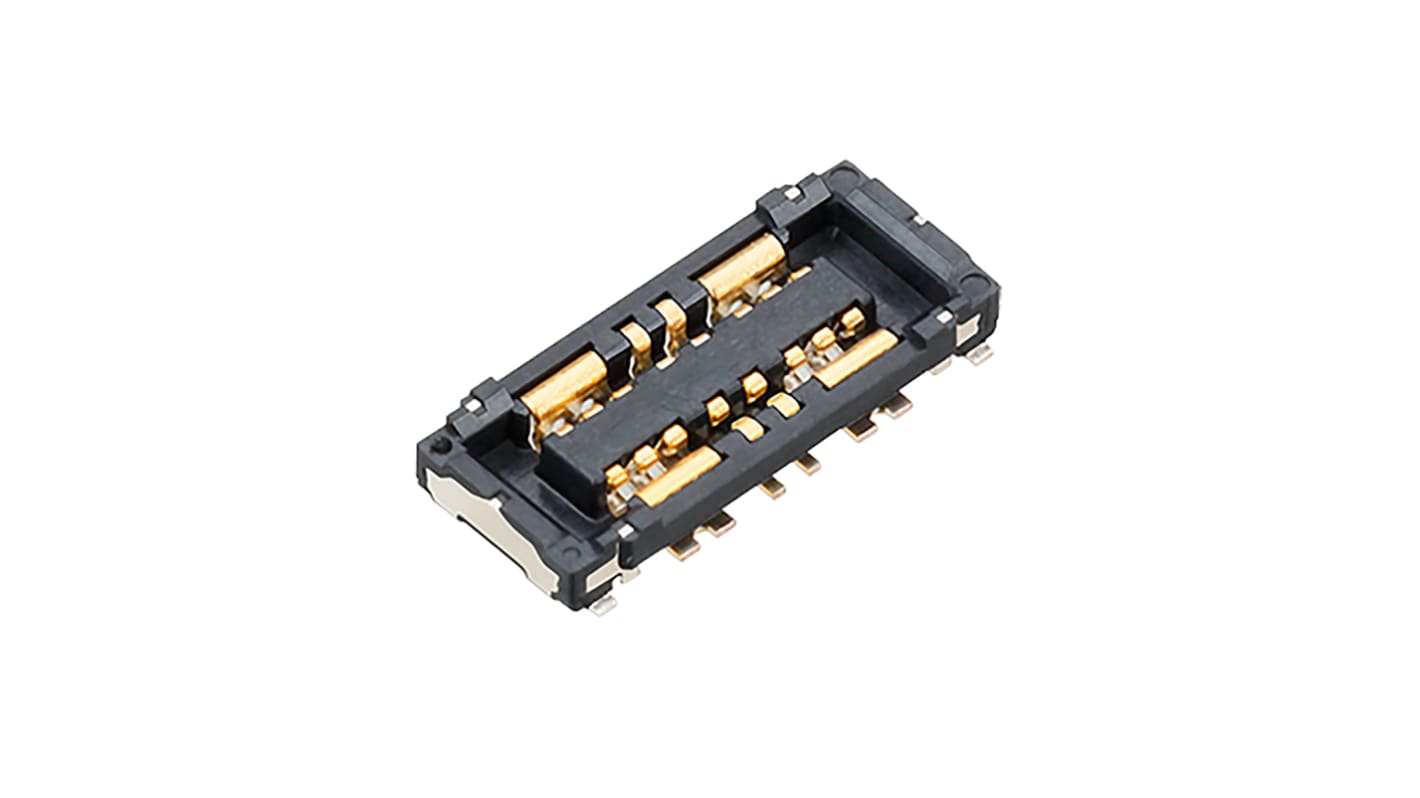 Panasonic B02 Series Surface Mount PCB Socket, 8-Contact, 2-Row, 0.8mm Pitch, Solder Termination