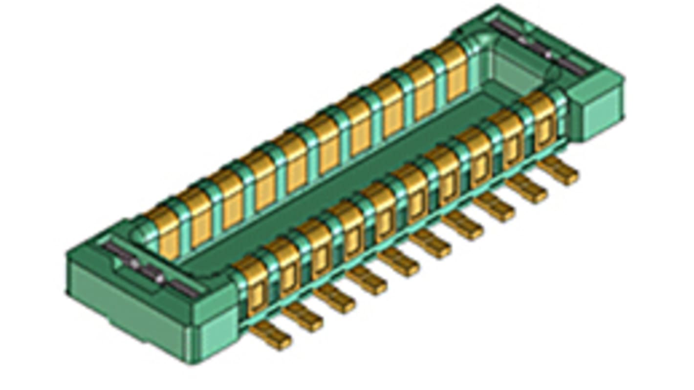 Molex SlimStack Series Straight Surface Mount PCB Header, 10 Contact(s), 0.4mm Pitch, 2 Row(s), Shrouded