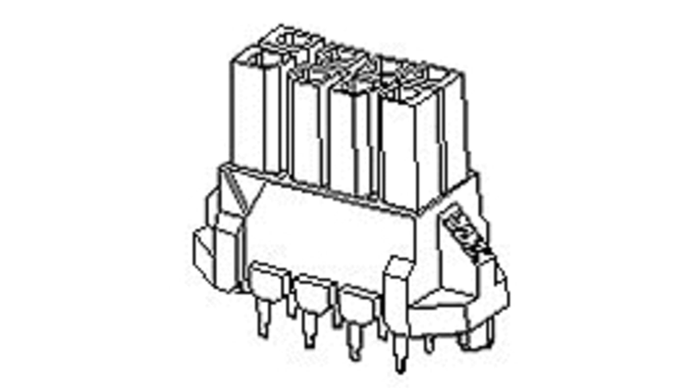 File di contatti PCB Molex, 4 vie, 2 file, passo 3.0mm