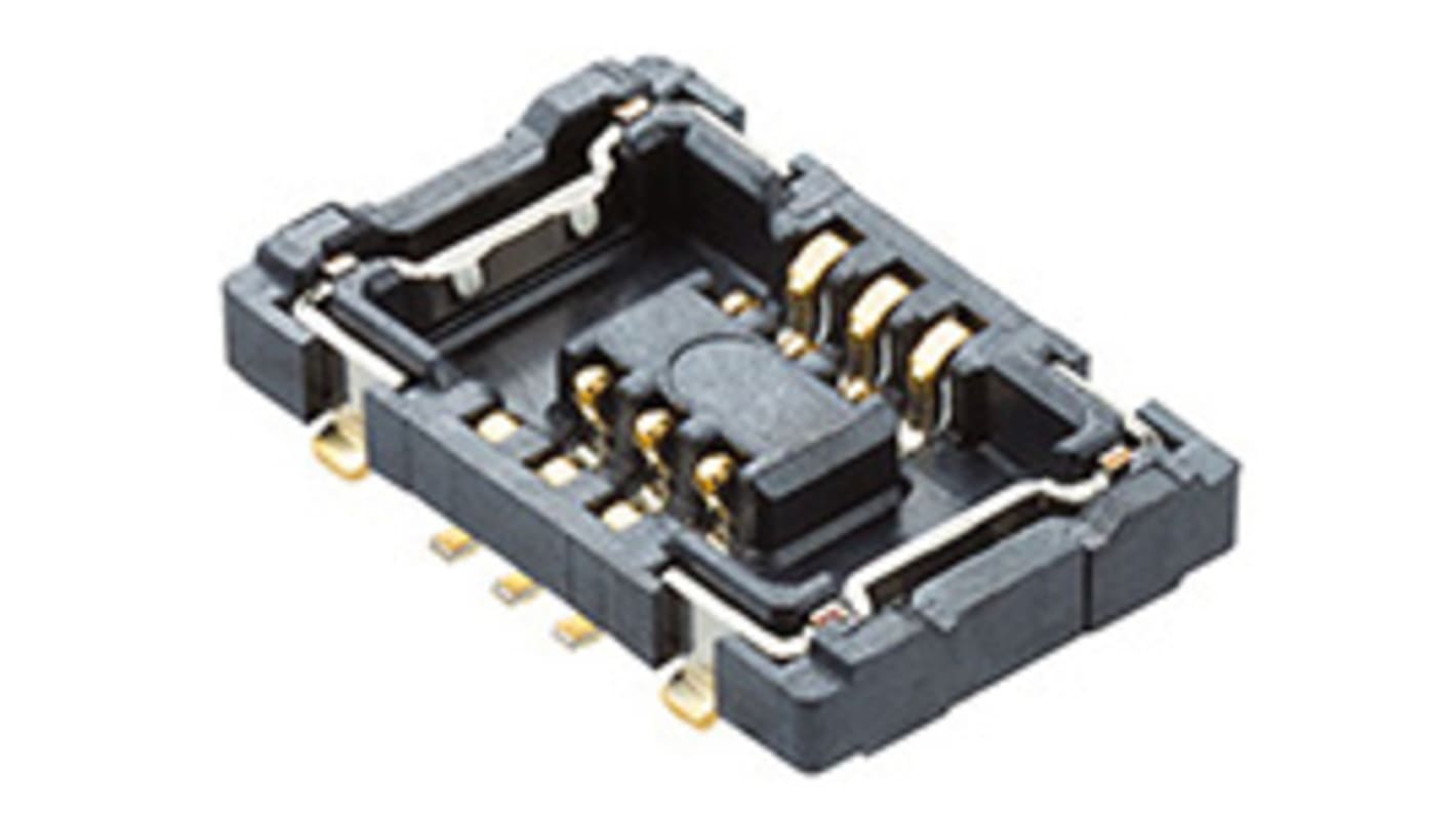 Molex Straight Surface Mount PCB Socket, 6-Contact, 2-Row, 0.4mm Pitch, Solder Termination