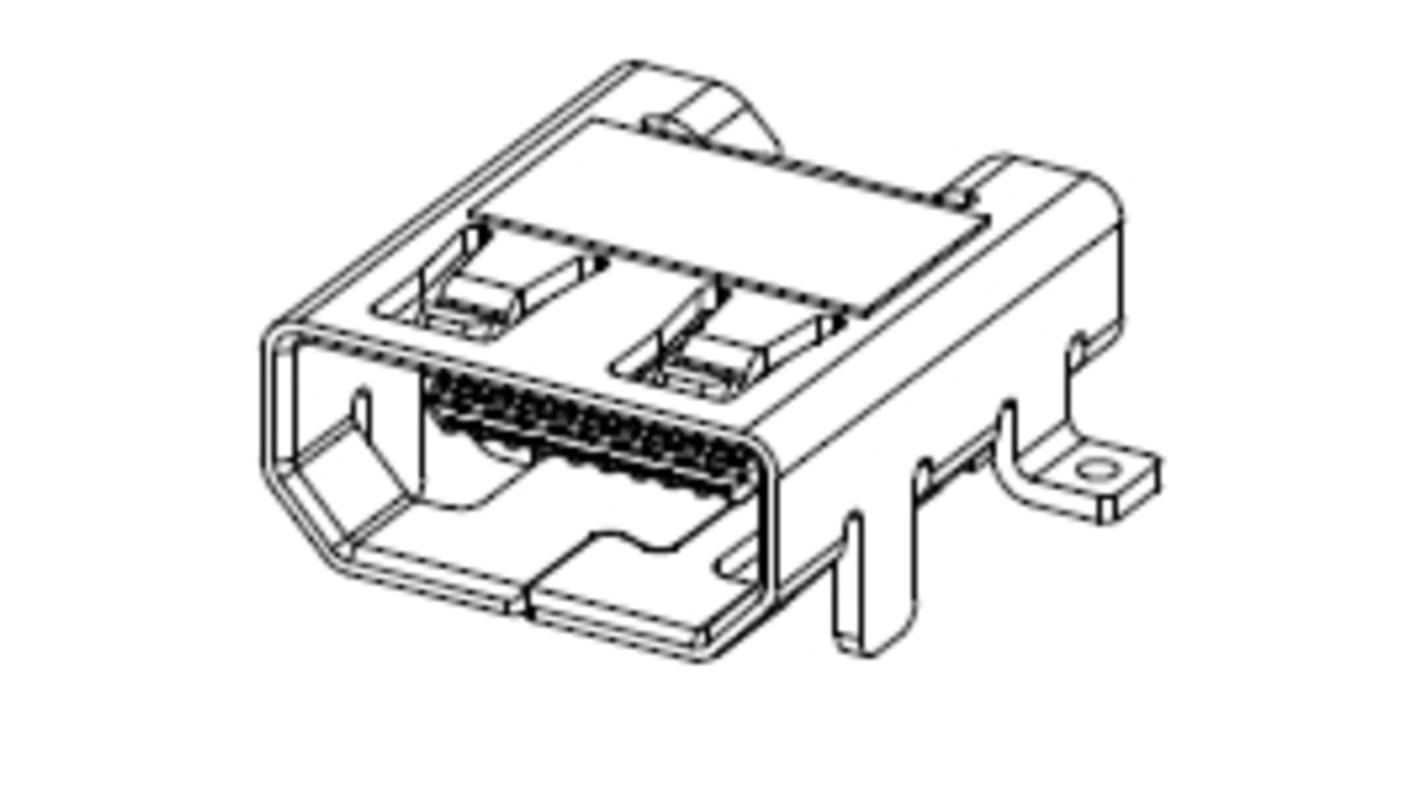 Molex HDMIコネクタ メス Dタイプ 接続方向:ライトアングル 46765-2301