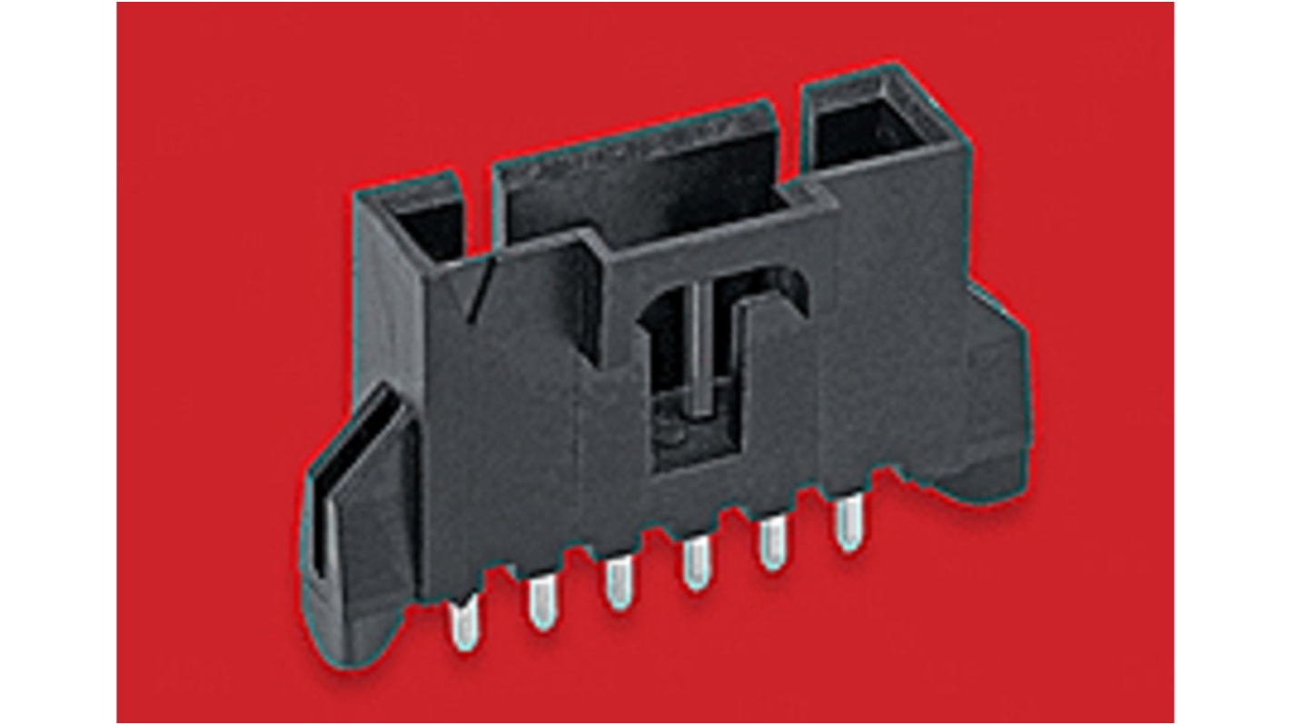 Molex SL Series Straight Through Hole PCB Header, 6 Contact(s), 2.54mm Pitch, 1 Row(s), Shrouded