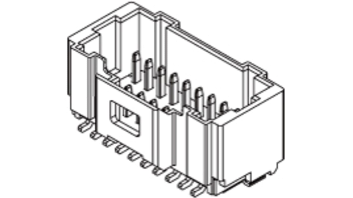 Molex 40p双排排针 直向线对板连接器, 1.0mm间距, 1.0A, 50.0 V, SMT安装, Pico-Clasp系列