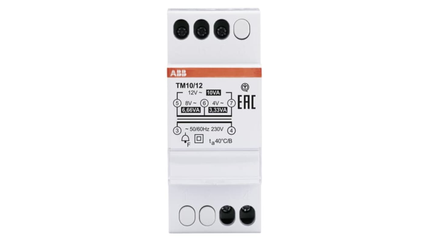 ABB 10W Bell Transformer, CE, 230V Primary, 4 → 12V ac Secondary