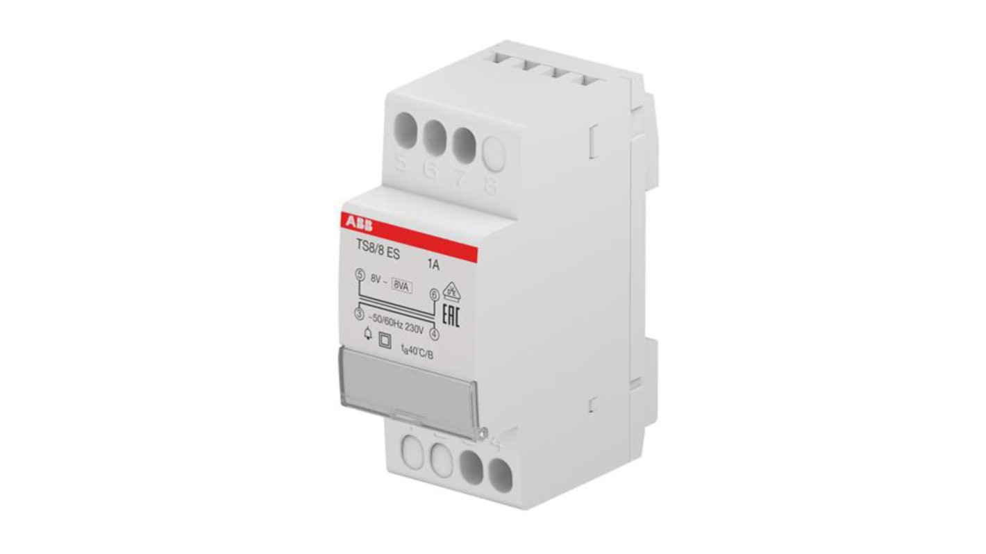 ABB DIN Rail Transformer, 230V Primary, 8 V AC Secondary