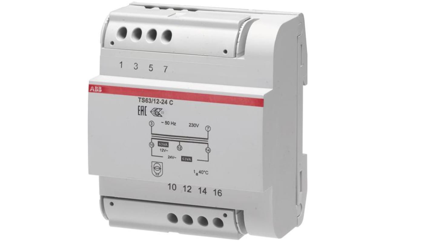 ABB 导轨式变压器, 2CSM631043R0811 TS 63/12-24 C