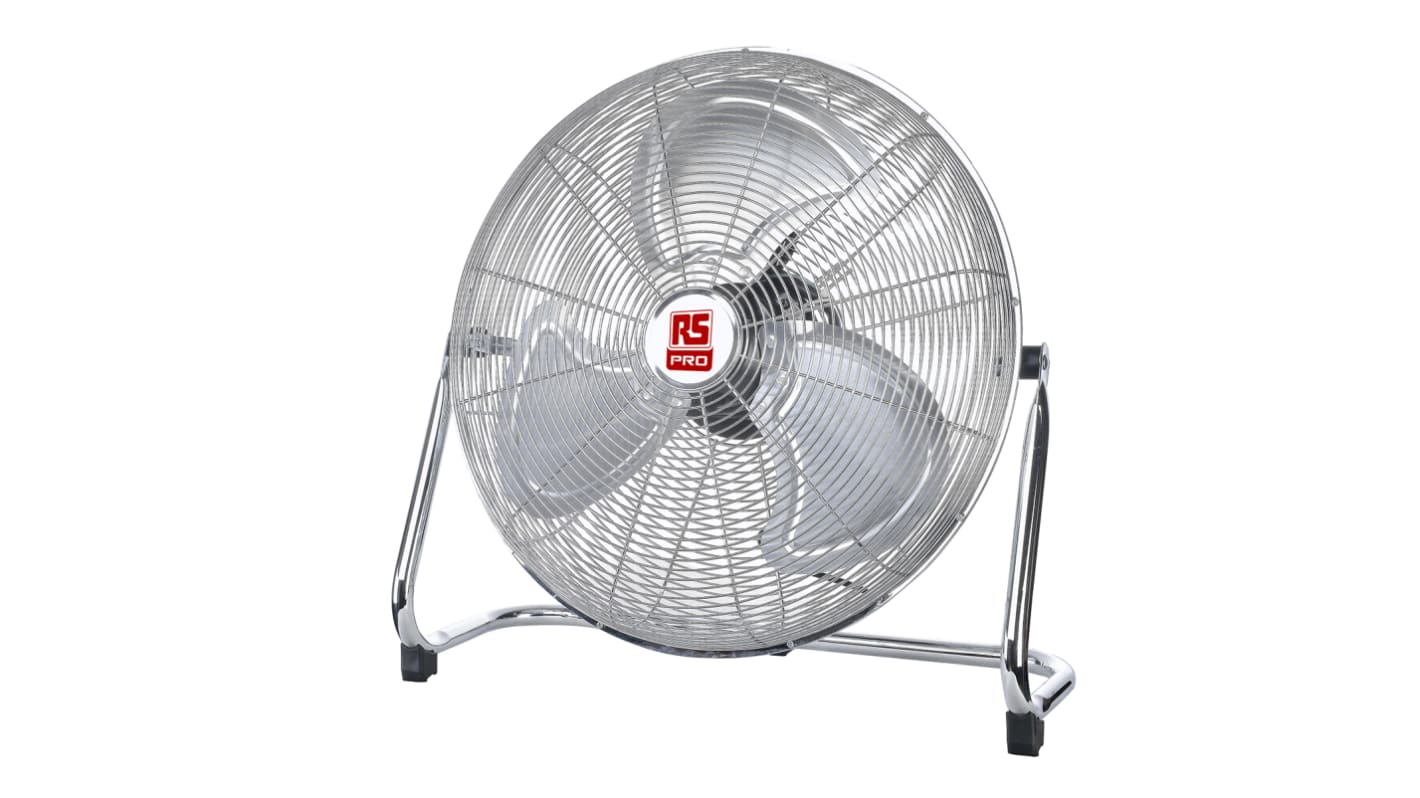 RS PRO Floor Fan 70,80,100m³/min 450mm blade diameter 3 speed 230 V with plug: Type C - European Plug