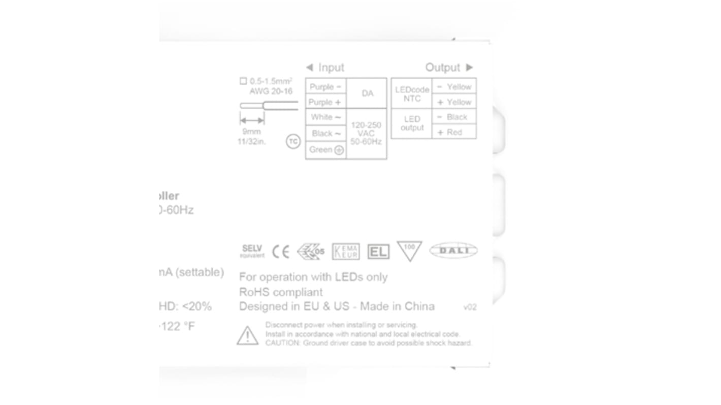 eldoLED LED Driver, 2 → 55 V Output, 30 W Output, 150 → 1400 mA Output, Constant Current Dimmable