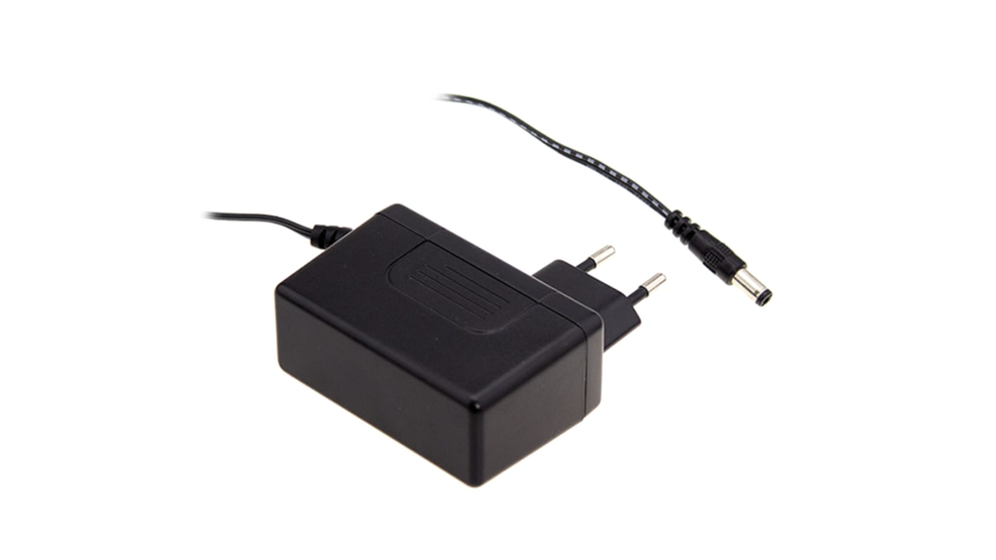 MEAN WELL 60W Plug-In AC/DC Adapter 15V dc Output, 4A Output