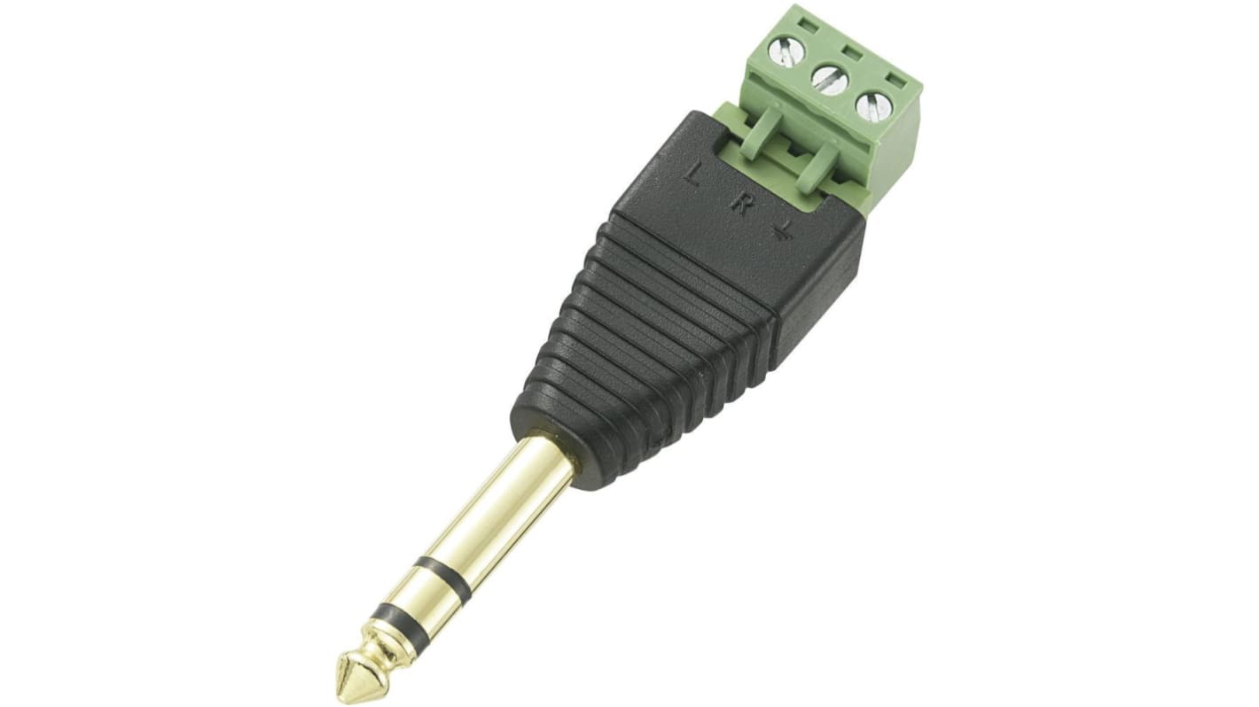Conector jack macho Phone Plug Adapter de 6.35 mm Macho RS PRO, Montaje de Cable