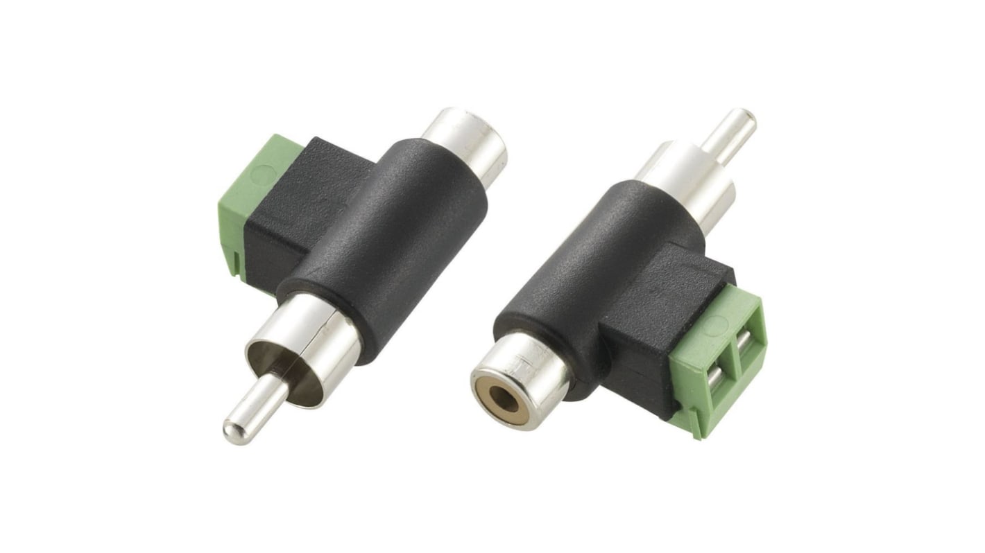 RS PRO Jack Plug Cable Mount Terminal Adapter Male/Female, 2Pole 5A
