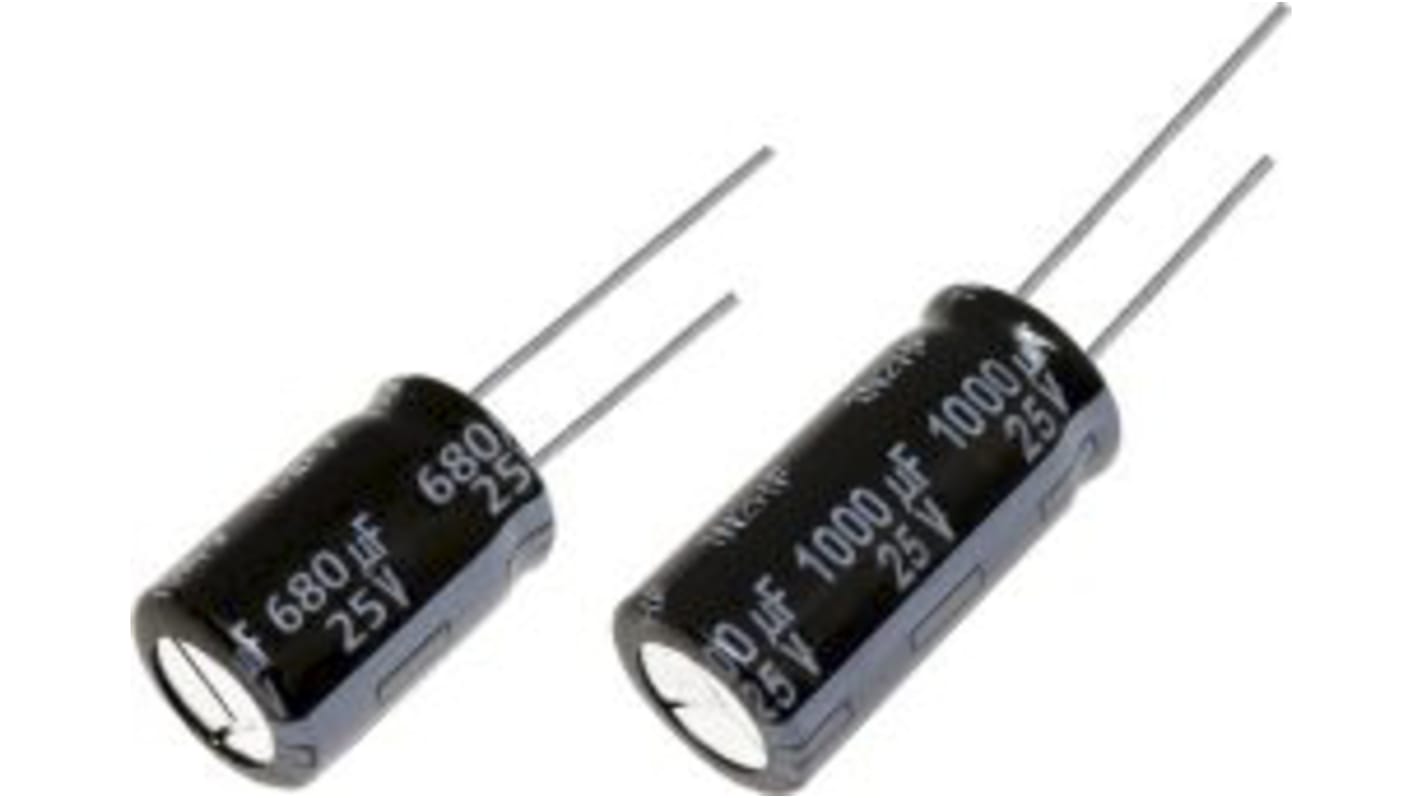 Panasonic 1000μF Aluminium Electrolytic Capacitor 25V dc, Radial, Through Hole - EEUFP1E102