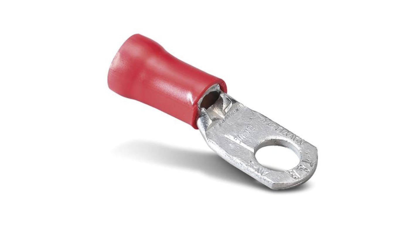 ABB Insulated Crimp Ring Terminal, M6 Stud Size, 0.5mm² to 1.5mm² Wire Size, Red