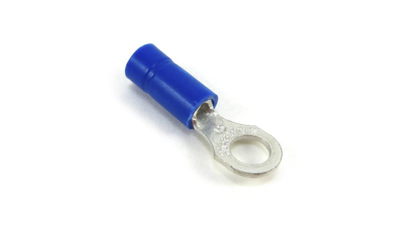 ABB Insulated Crimp Ring Terminal, M5 Stud Size, 1.5mm² to 2.5mm² Wire Size, Blue