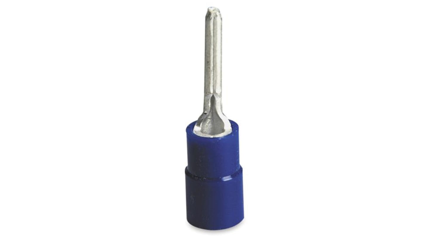 ABB Insulated, Tin Crimp Pin Connector, 1.5mm² to 2.5mm², 1.9mm Pin Diameter, Blue