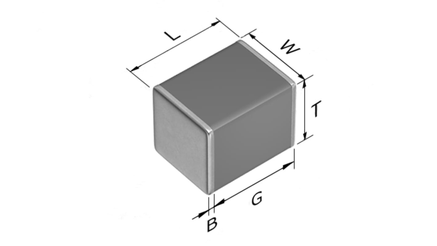 TDK 47nF Multilayer Ceramic Capacitor MLCC, 250V dc V, ±5% , SMD