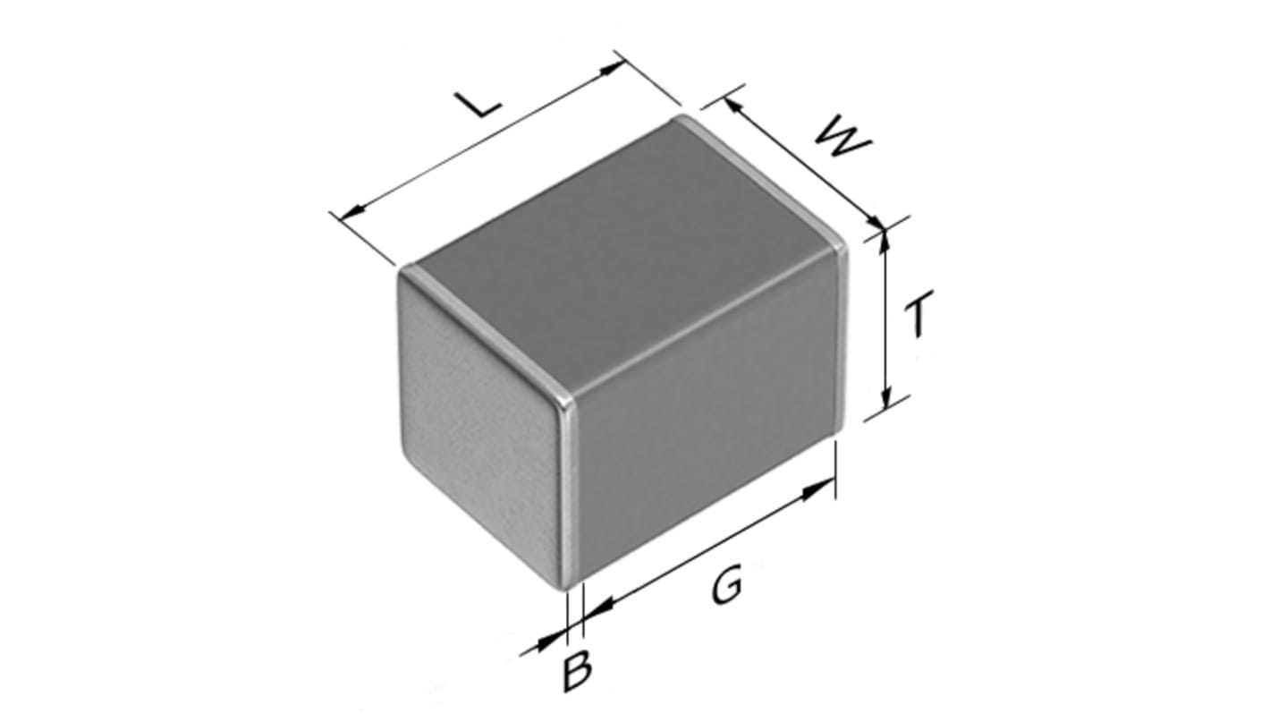TDK 220nF Multilayer Ceramic Capacitor MLCC, 50V dc V, ±5% , SMD